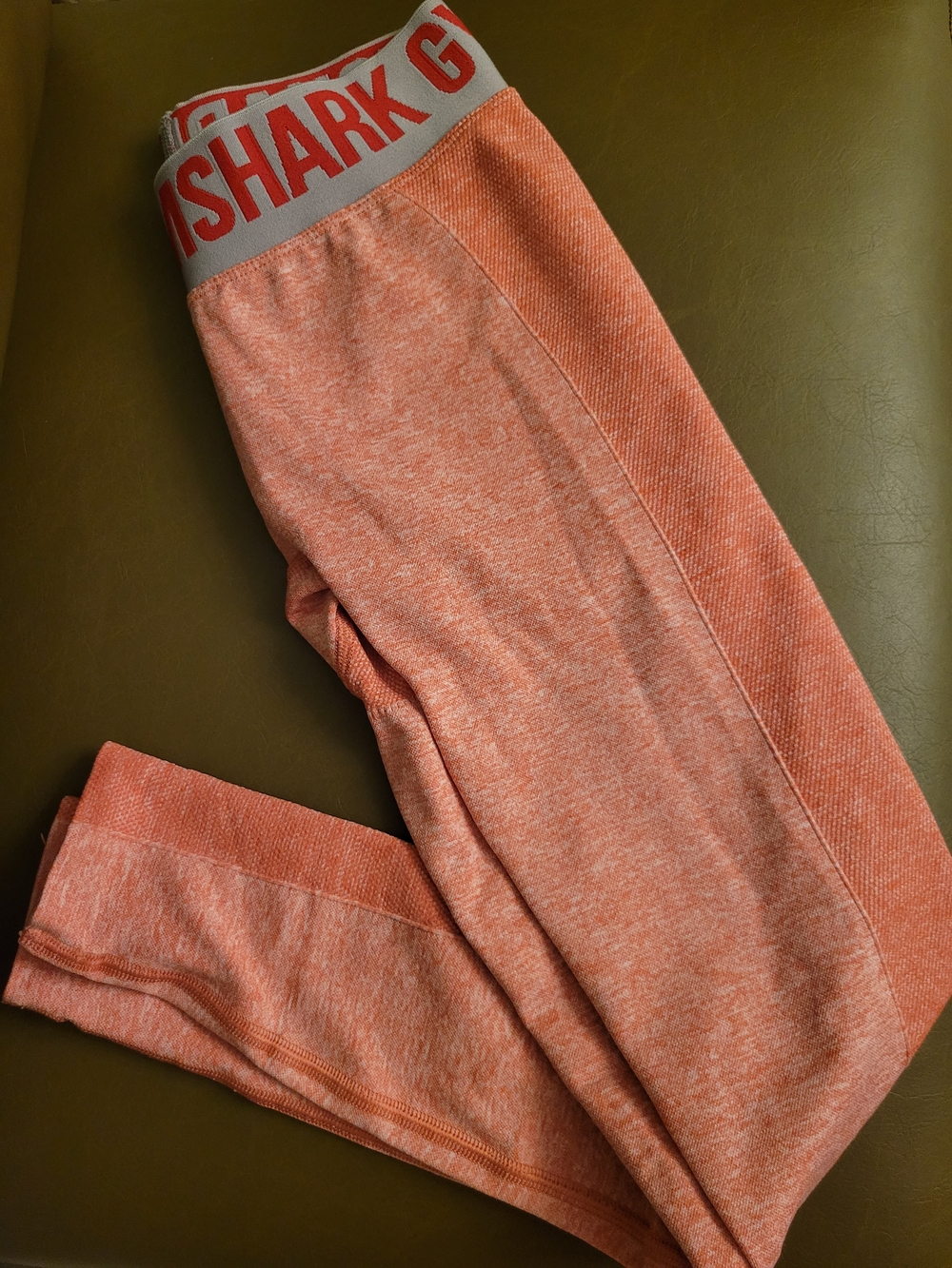 Gymshark Womens Coral-Blend Seamless Leggings